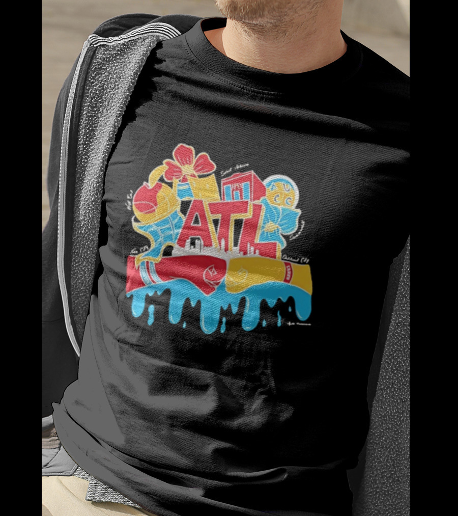 ATL Atlanta Hawks Basketball Drip Street T-Shirt