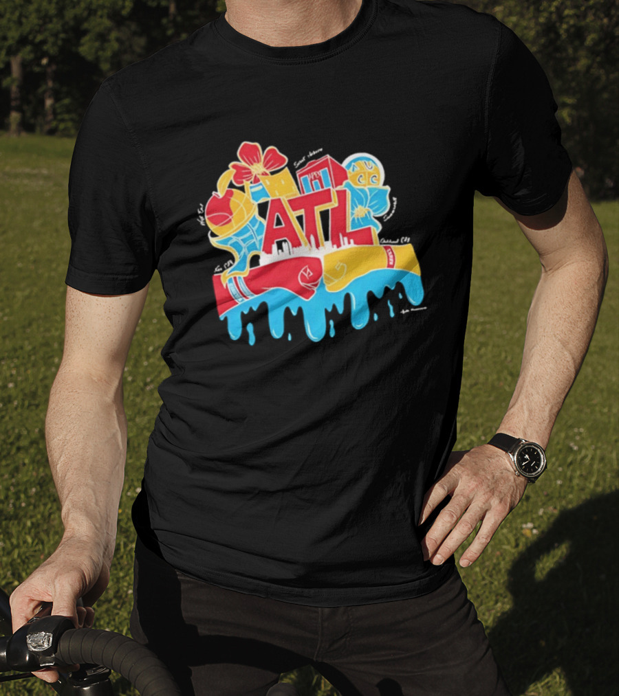 ATL Atlanta Hawks Basketball Drip Street T-Shirt