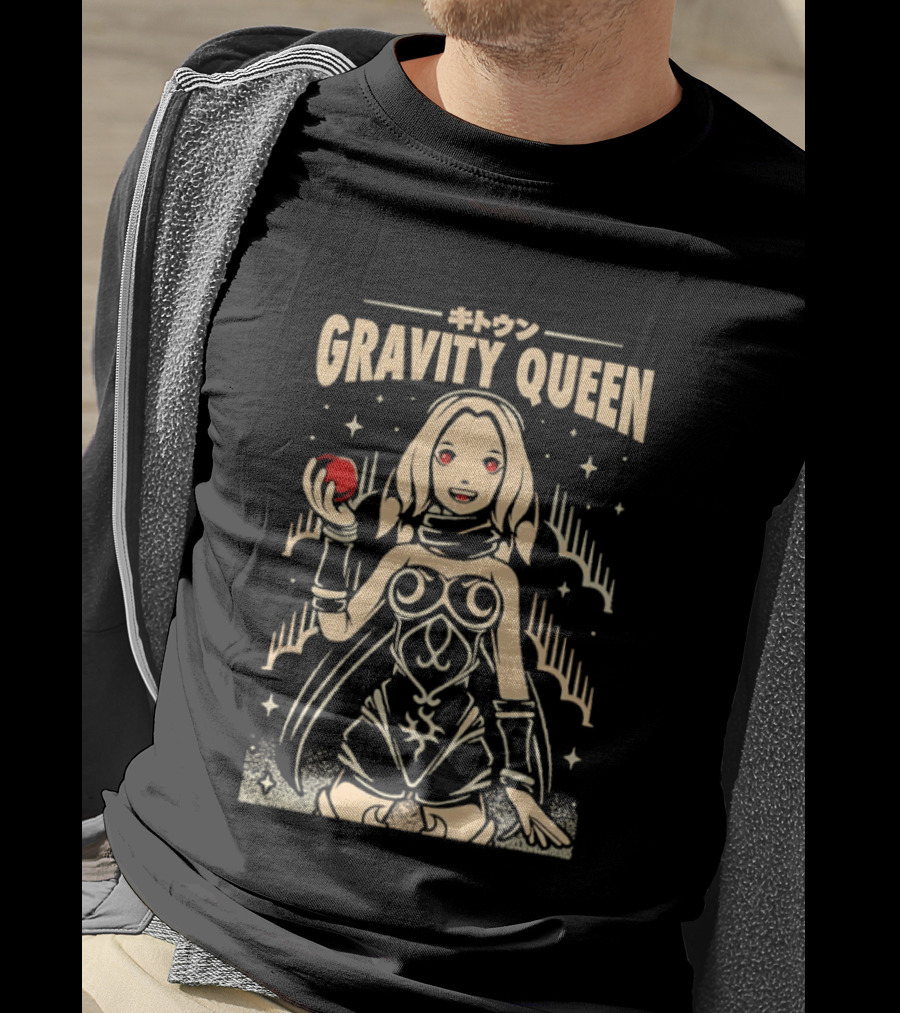 Gravity Queen Kat With Red Apple And Stars T-Shirt