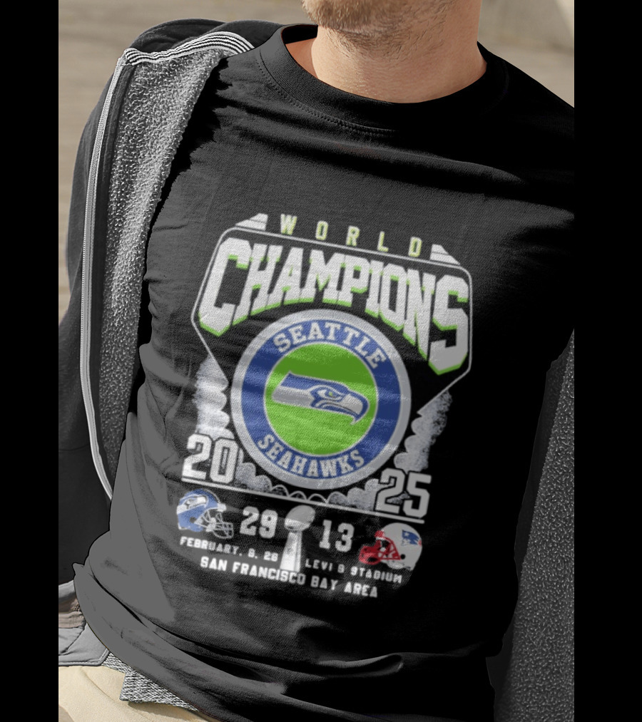 Seattle Seahawks World Champions 2025 Score 29 13 Levi's Stadium San Francisco Bay Area T-Shirt