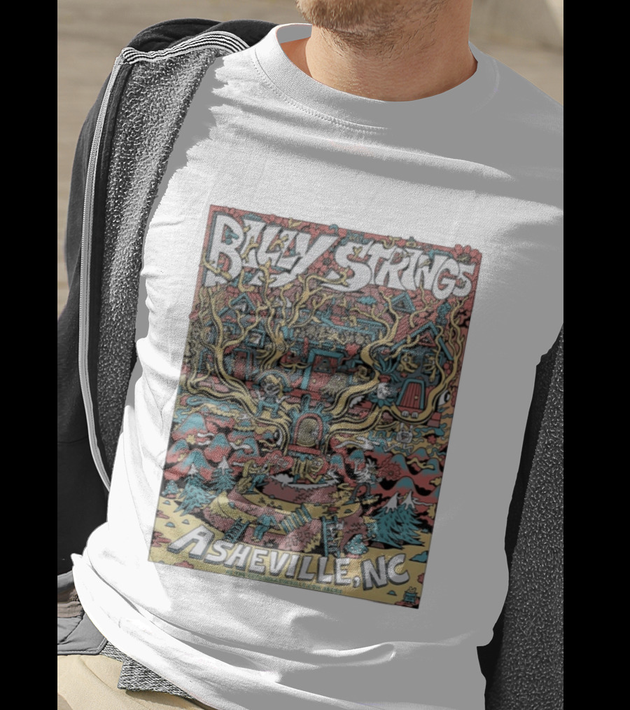 Billy Strings Asheville North Carolina 2026 Night 4 Vibrant Treehouse Fantasy Scene T-Shirt