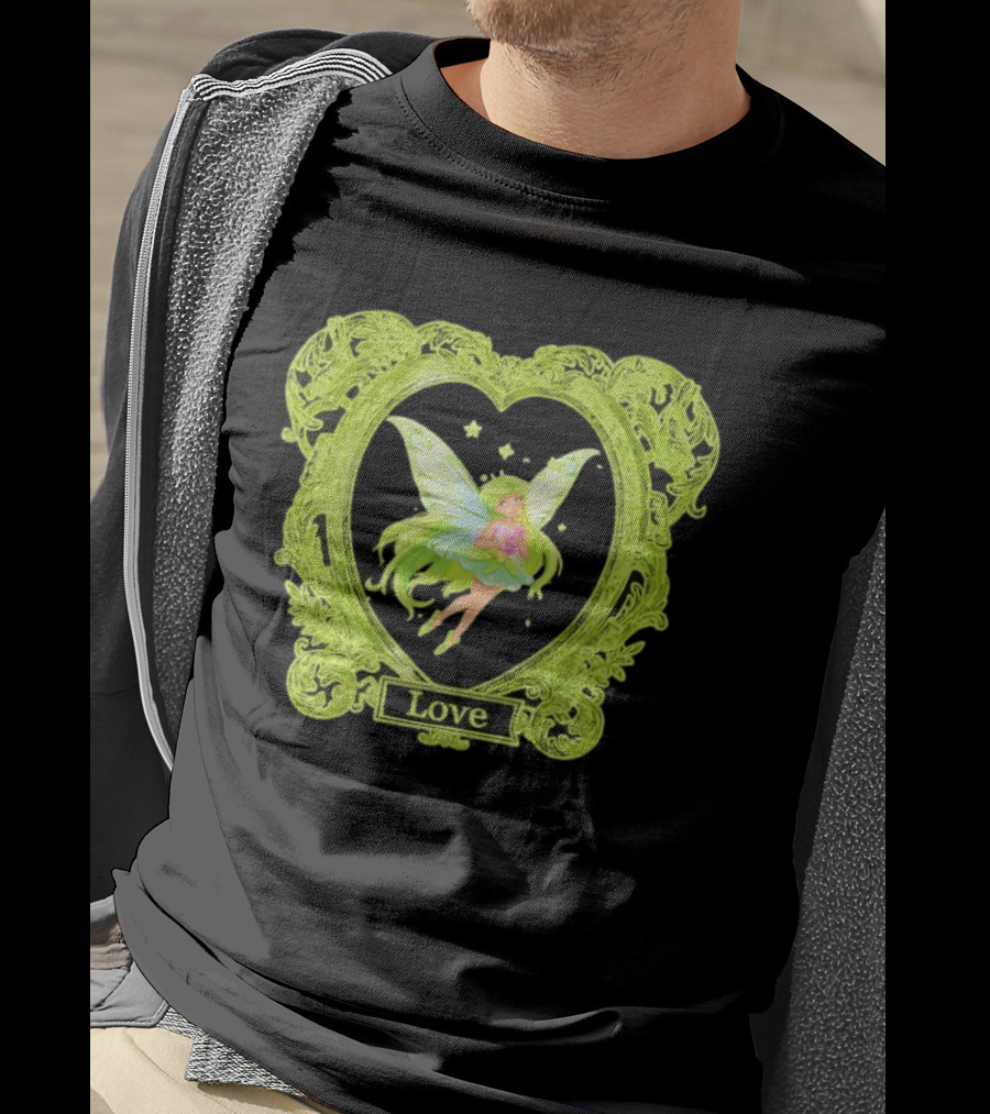 Love Angel Fairy In Ornate Heart Frame T-Shirt