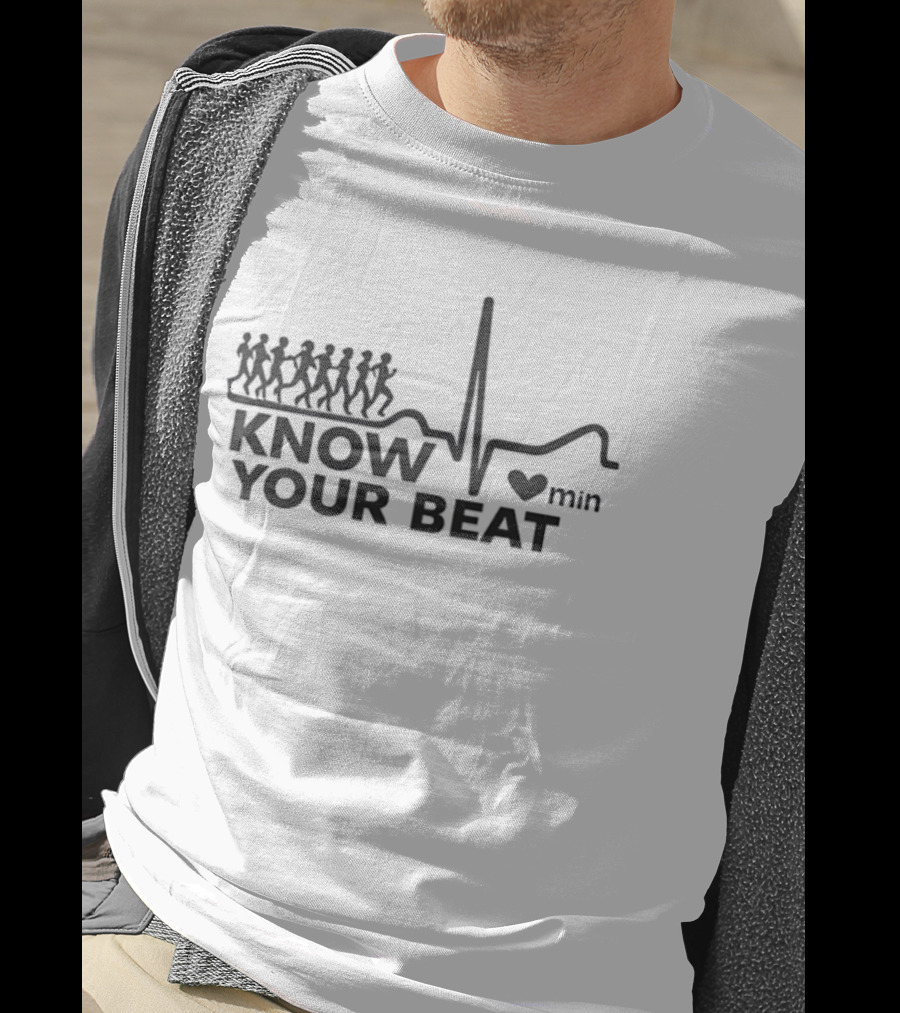 Know Your Beat Heartbeat Running Steps With Heart Rate Min T-Shirt