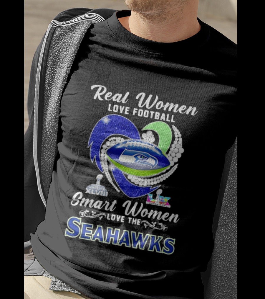 Real Women Love Football Smart Women Love The Seattle Seahawks Super Bowl XLVIII Champions T-Shirt