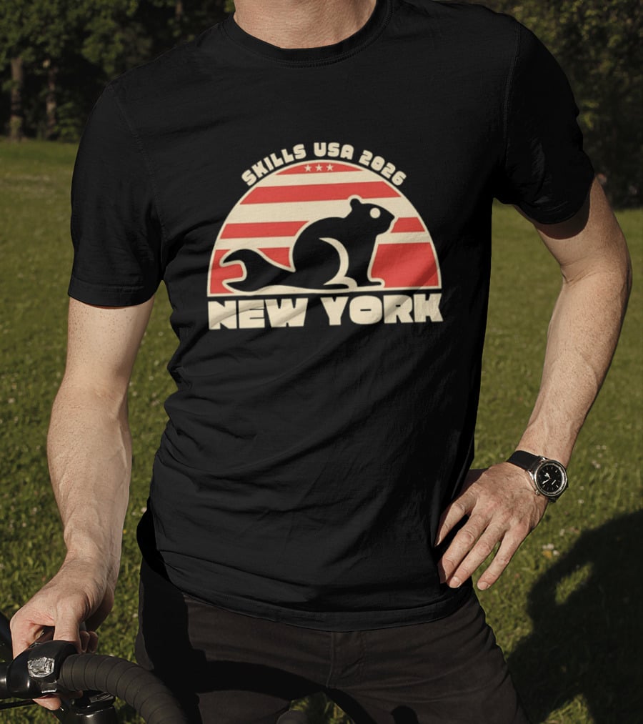 Skills USA 2026 New York Patriotic Beaver Flag T-Shirt