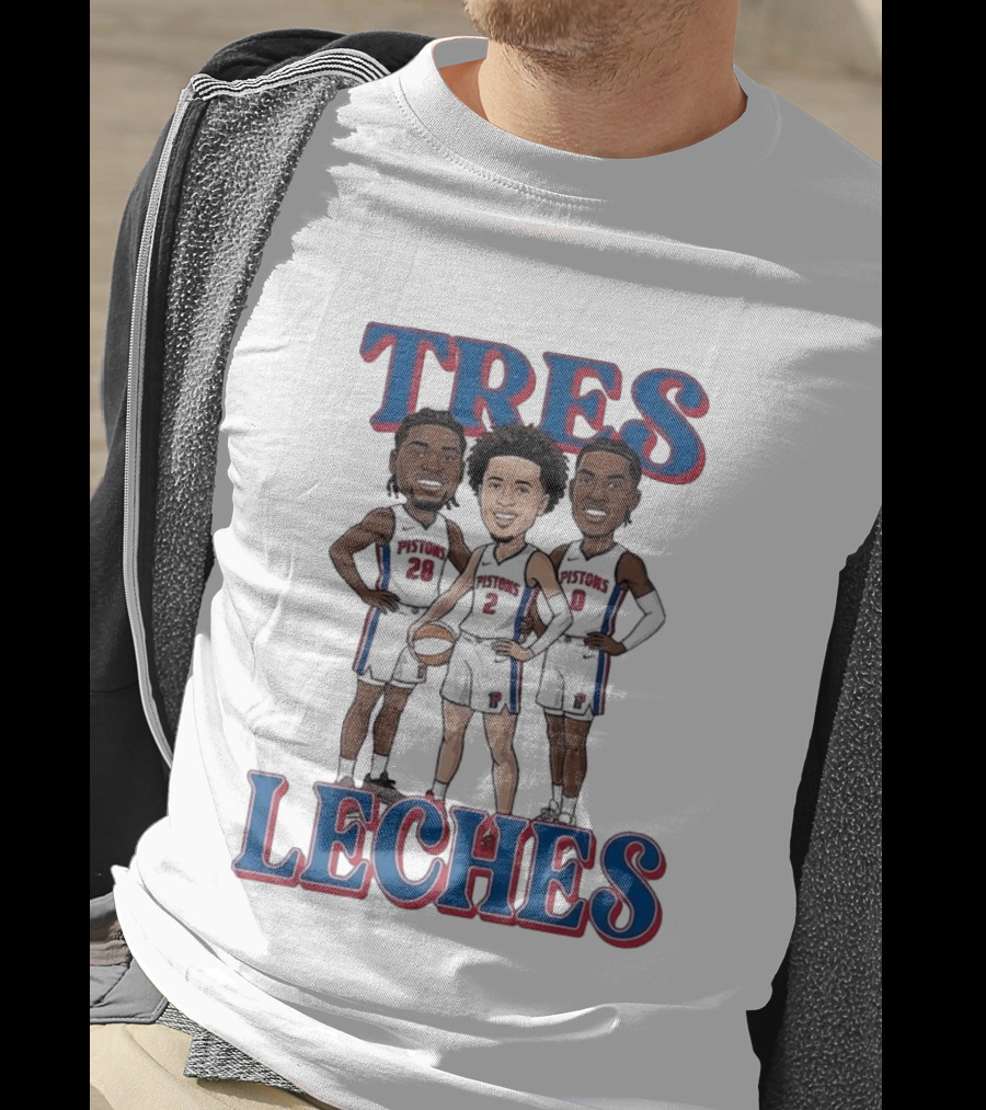 Tres Leches Detroit Pistons Isaiah Stewart Jalen Duren Cade Cunningham Team 28 2 0 T-Shirt