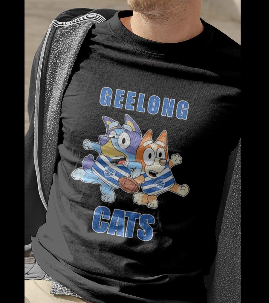 Bluey Bingo Geelong Cats Football Fans Rugby Outfits T-Shirt