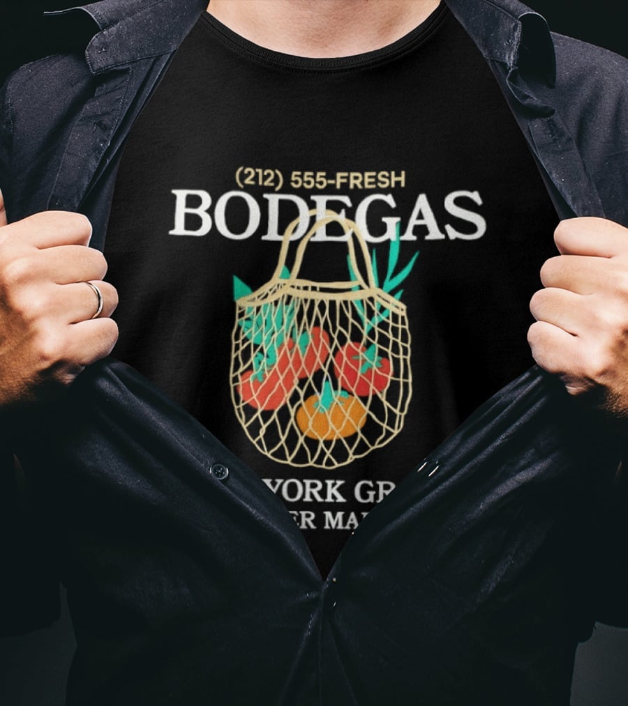 (212) 555 FRESH Bodegas New York Grocer Corner Market T-Shirt