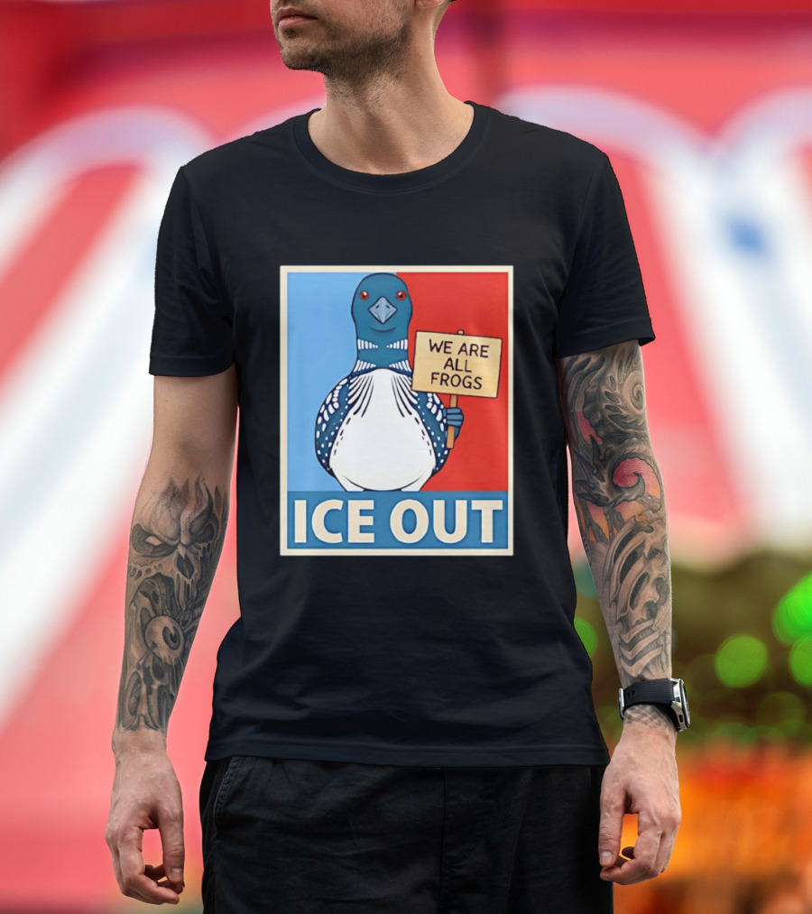 Minnesota State Bird Loon Ice Out We Are All Frogs T-Shirt