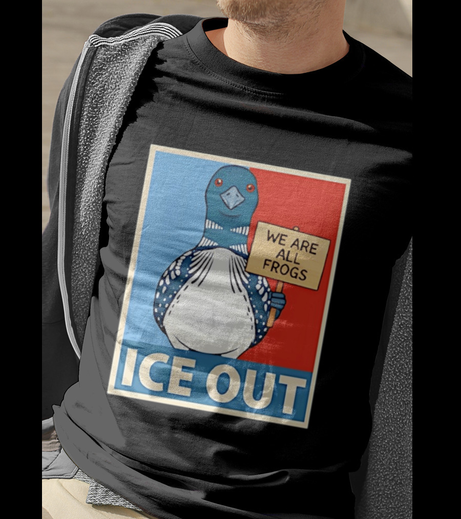 Minnesota State Bird Loon Ice Out We Are All Frogs T-Shirt