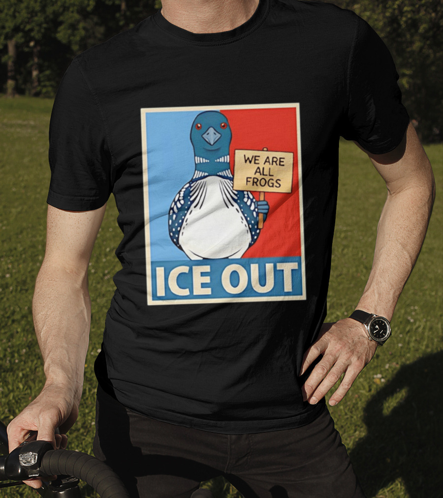 Minnesota State Bird Loon Ice Out We Are All Frogs T-Shirt