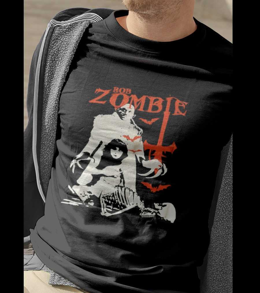 Rob Zombie Horror Red Bats Halloween T-Shirt