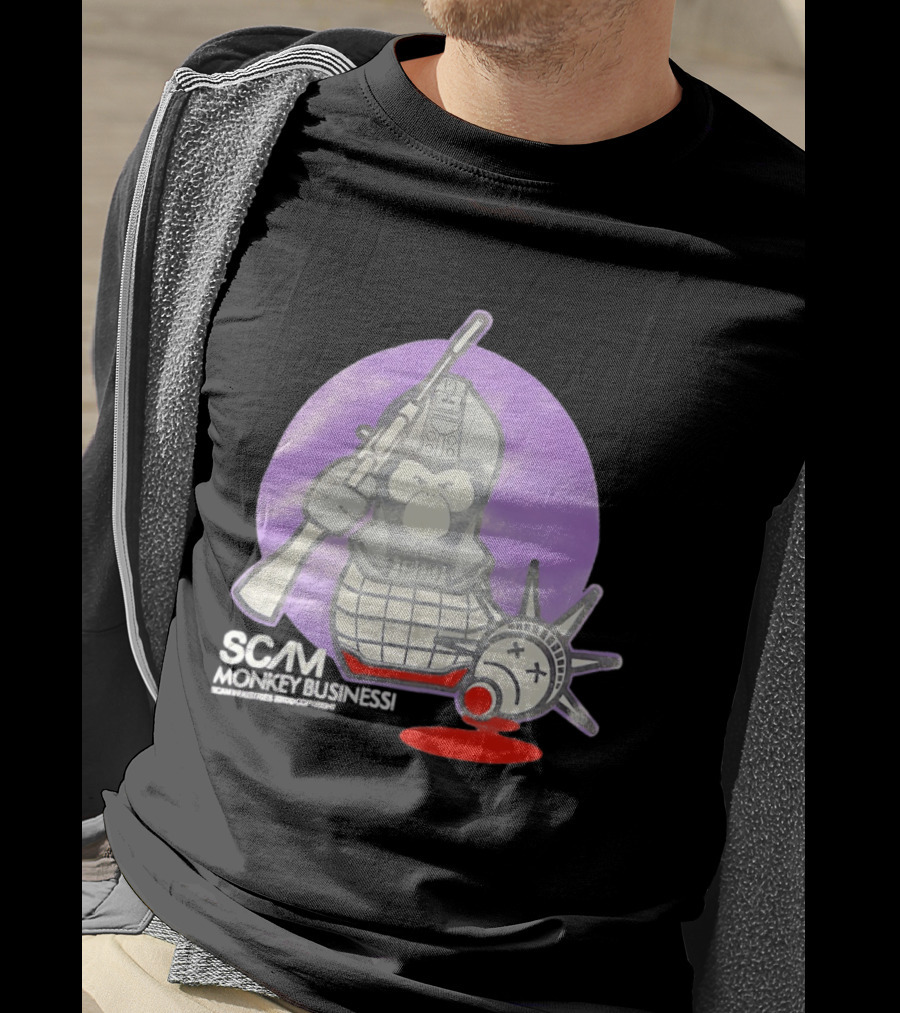 Scam Monkey Business Industries 2010 Liberty Statue T-Shirt