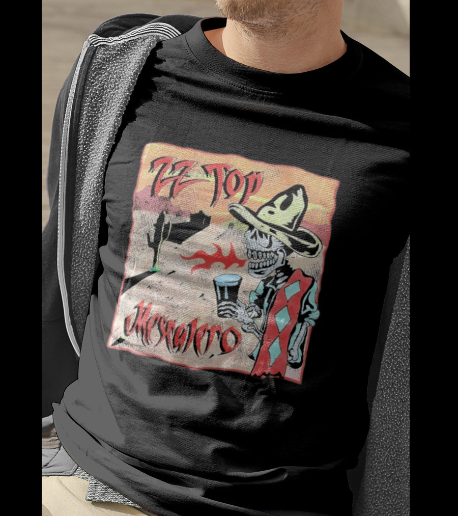 ZZ Top Mescalero Skeleton Desert Scene T-Shirt