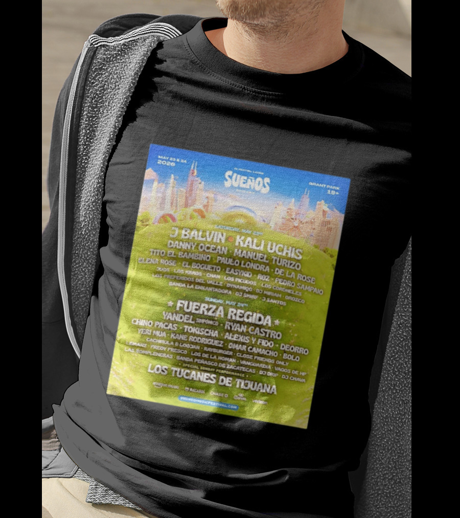 Suenos Chicago 2026 Festival Latino Full Lineup J Balvin Kali Uchis Fuerza Regida Grant Park May 23 24 T-Shirt