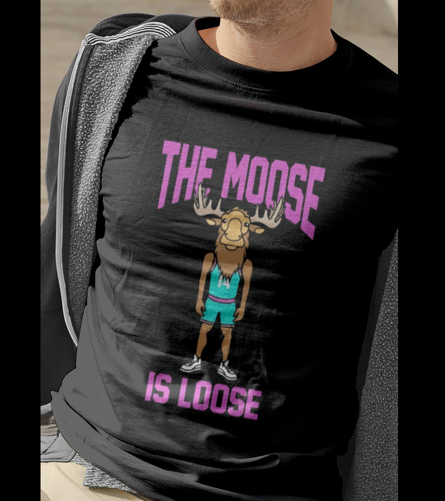 The Moose Is Loose Charlotte Hornets Basketball Player Cartoon T-Shirt