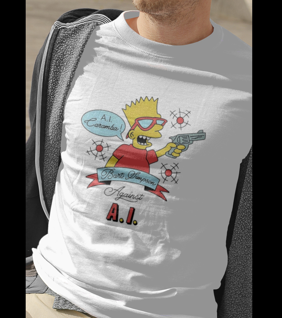Bart Simpson A.I. Caramba Against A.I. T-Shirt