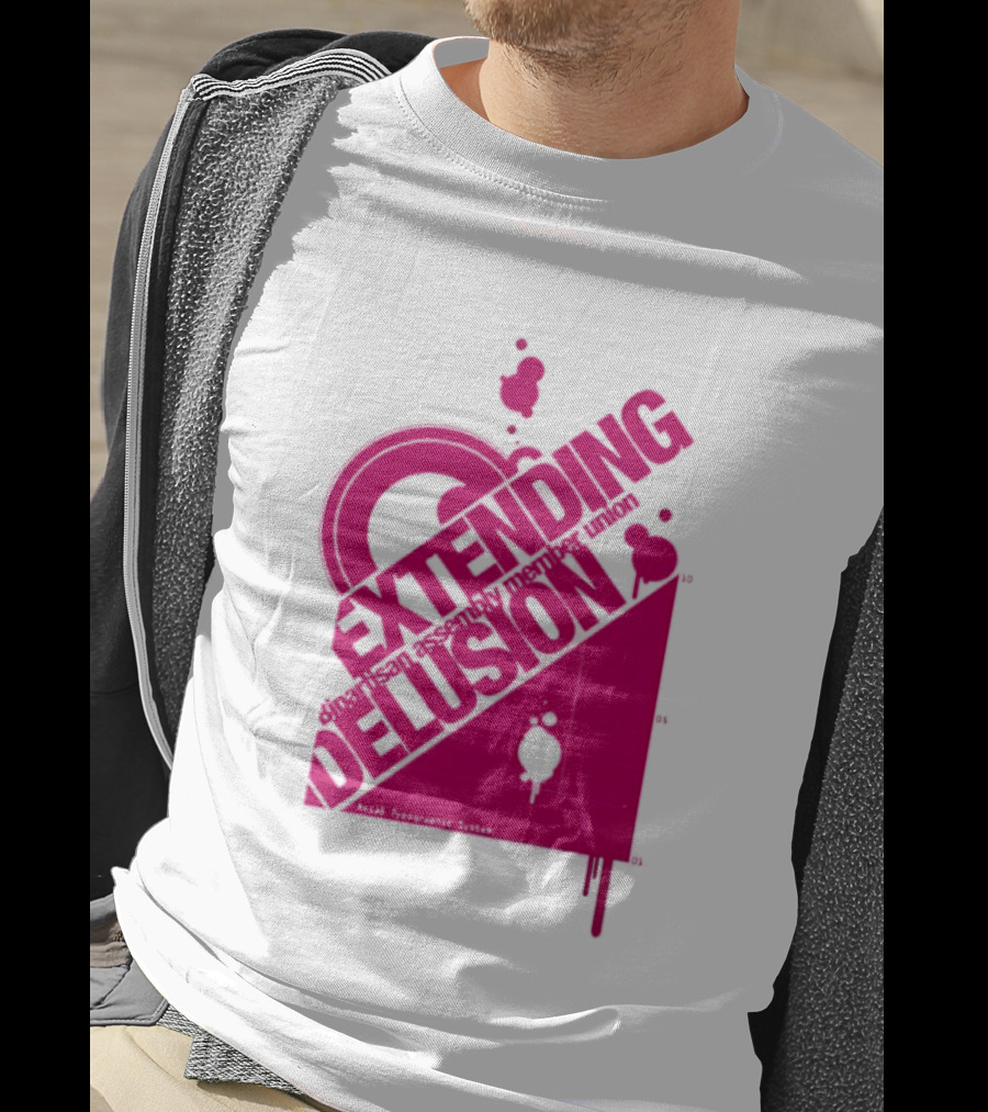 Extending Delusion Bipartisan Assembly Member Union Pink Skater Splatter T-Shirt