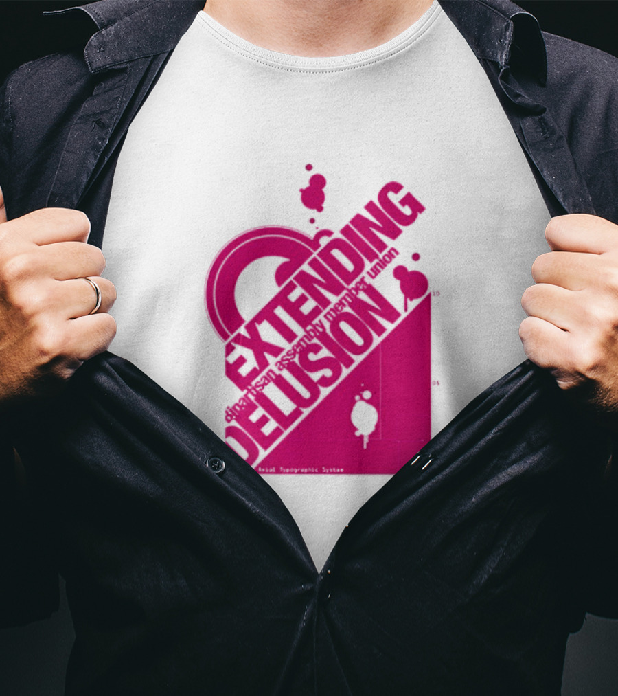 Extending Delusion Bipartisan Assembly Member Union Pink Skater Splatter T-Shirt