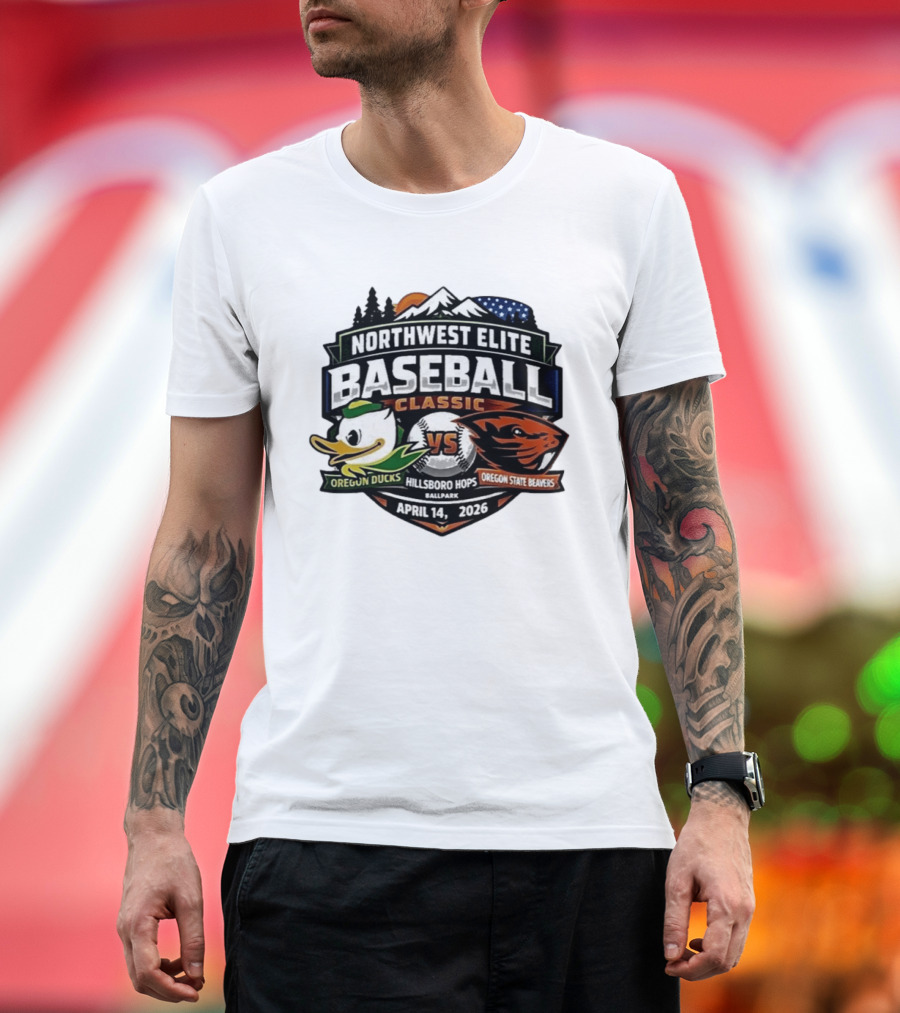 Northwest Elite Baseball Classic Oregon Ducks Vs Oregon State Beavers Hillsboro Hops Ballpark April 14 2026 T-Shirt