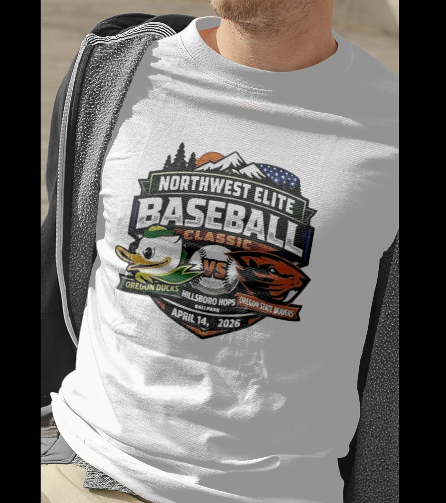 Northwest Elite Baseball Classic Oregon Ducks Vs Oregon State Beavers Hillsboro Hops Ballpark April 14 2026 T-Shirt