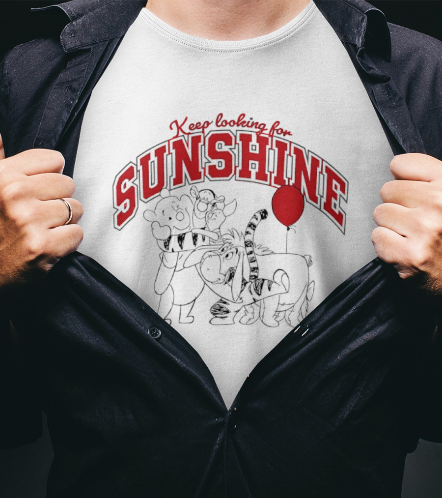 Keep Looking For Sunshine Winnie The Pooh Balloon Friends T-Shirt
