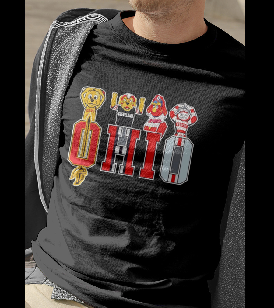 Ohio Sports Teams Cavaliers Browns Buckeyes Cardinals Logos T-Shirt