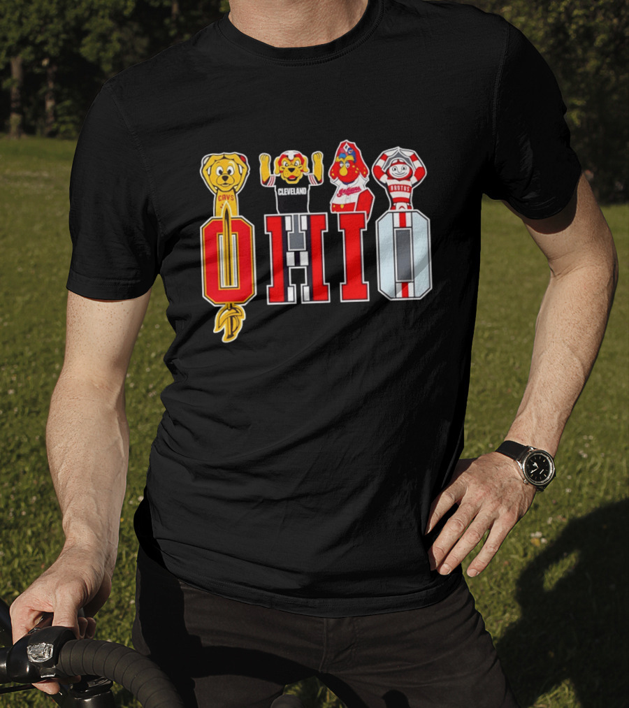 Ohio Sports Teams Cavaliers Browns Buckeyes Cardinals Logos T-Shirt