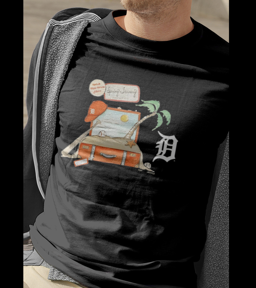 Detroit Tigers Tiny Turnip 2026 Spring Training Palm Tree Baseball Vintage Suitcase T-Shirt