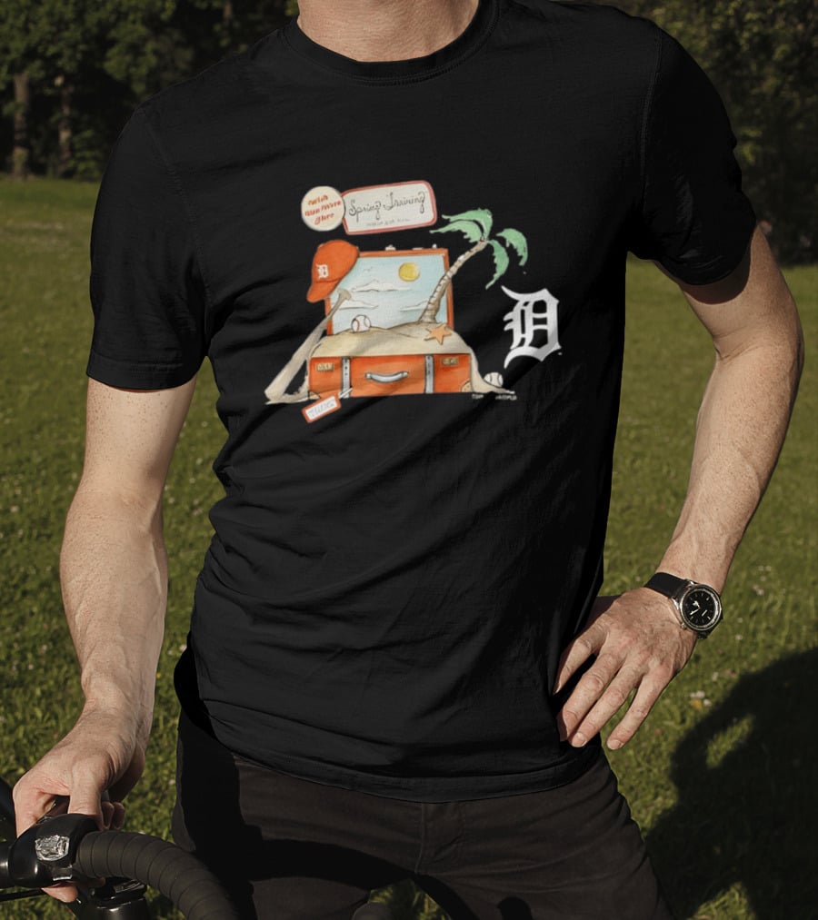 Detroit Tigers Tiny Turnip 2026 Spring Training Palm Tree Baseball Vintage Suitcase T-Shirt