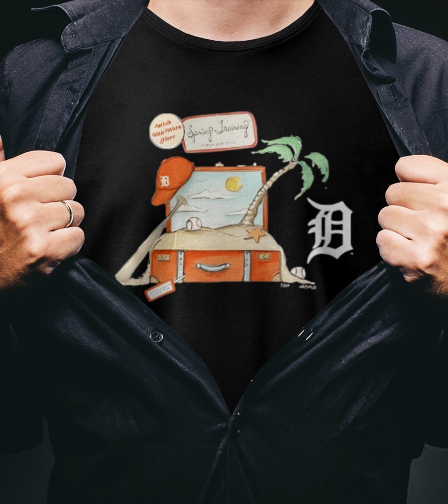 Detroit Tigers Tiny Turnip 2026 Spring Training Palm Tree Baseball Vintage Suitcase T-Shirt