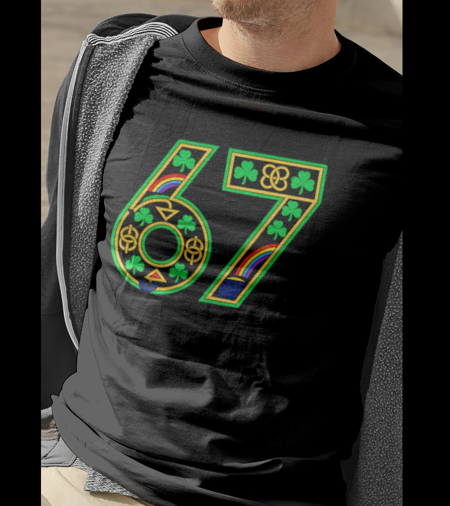 Celtic 67 Shamrock Irish Clover St Patrick's Day Rainbow T-Shirt
