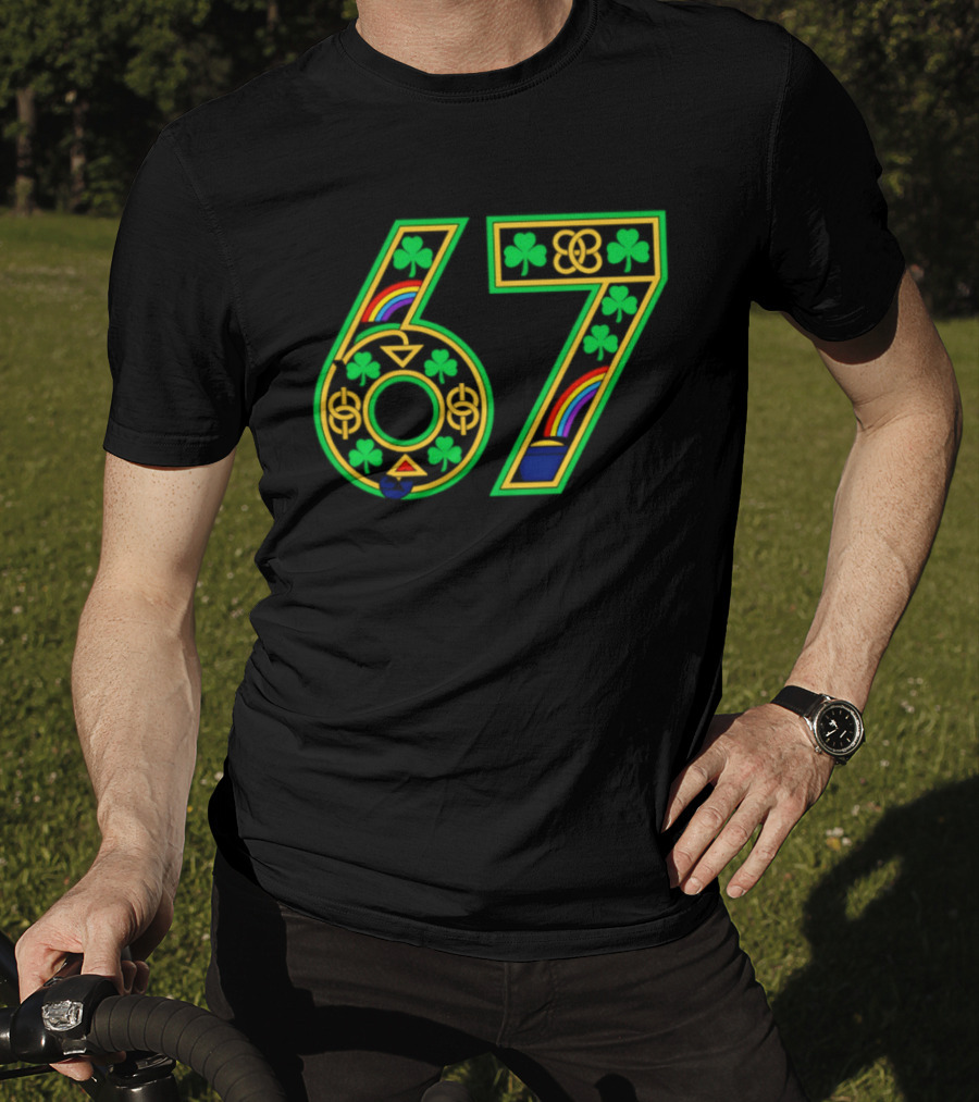 Celtic 67 Shamrock Irish Clover St Patrick's Day Rainbow T-Shirt