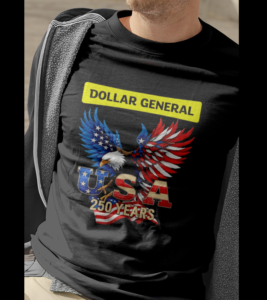 Dollar General Eagle USA 250 Years Of America Flag T-Shirt
