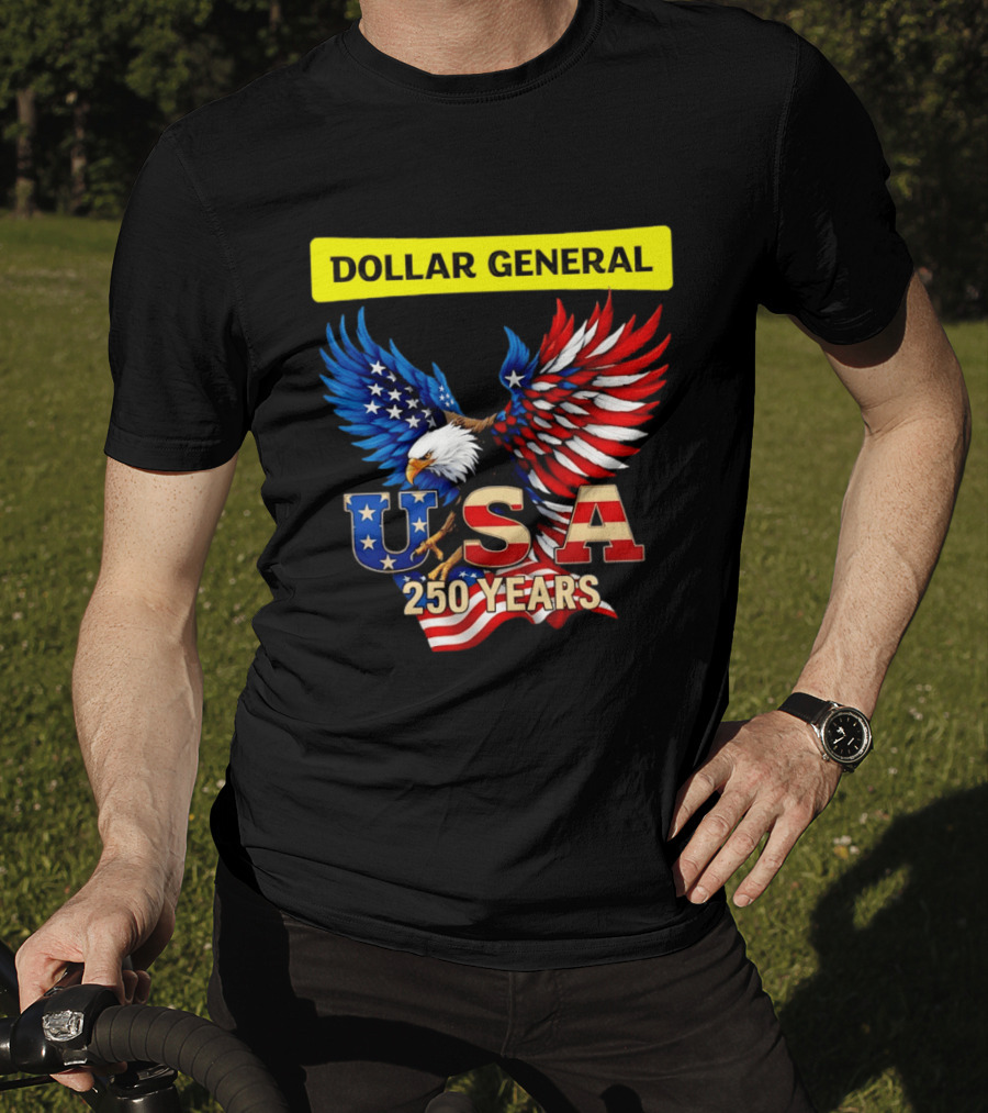Dollar General Eagle USA 250 Years Of America Flag T-Shirt