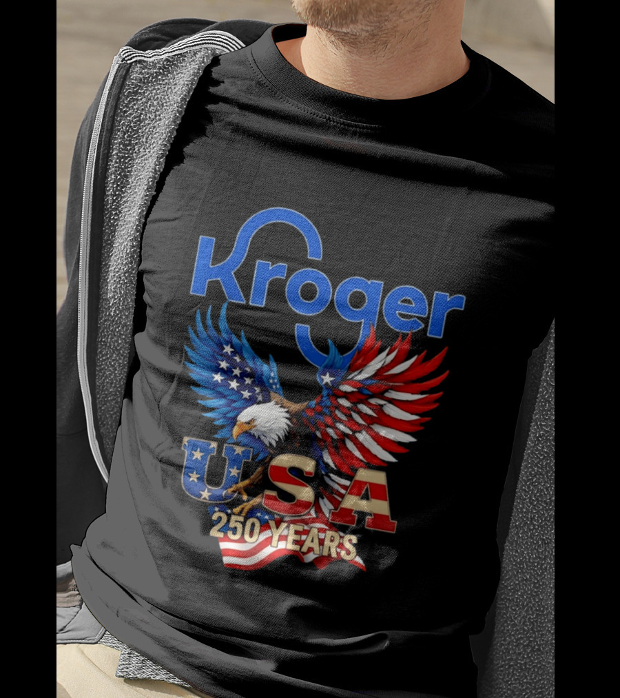 Kroger Eagle USA 250 Years American Flag T-Shirt