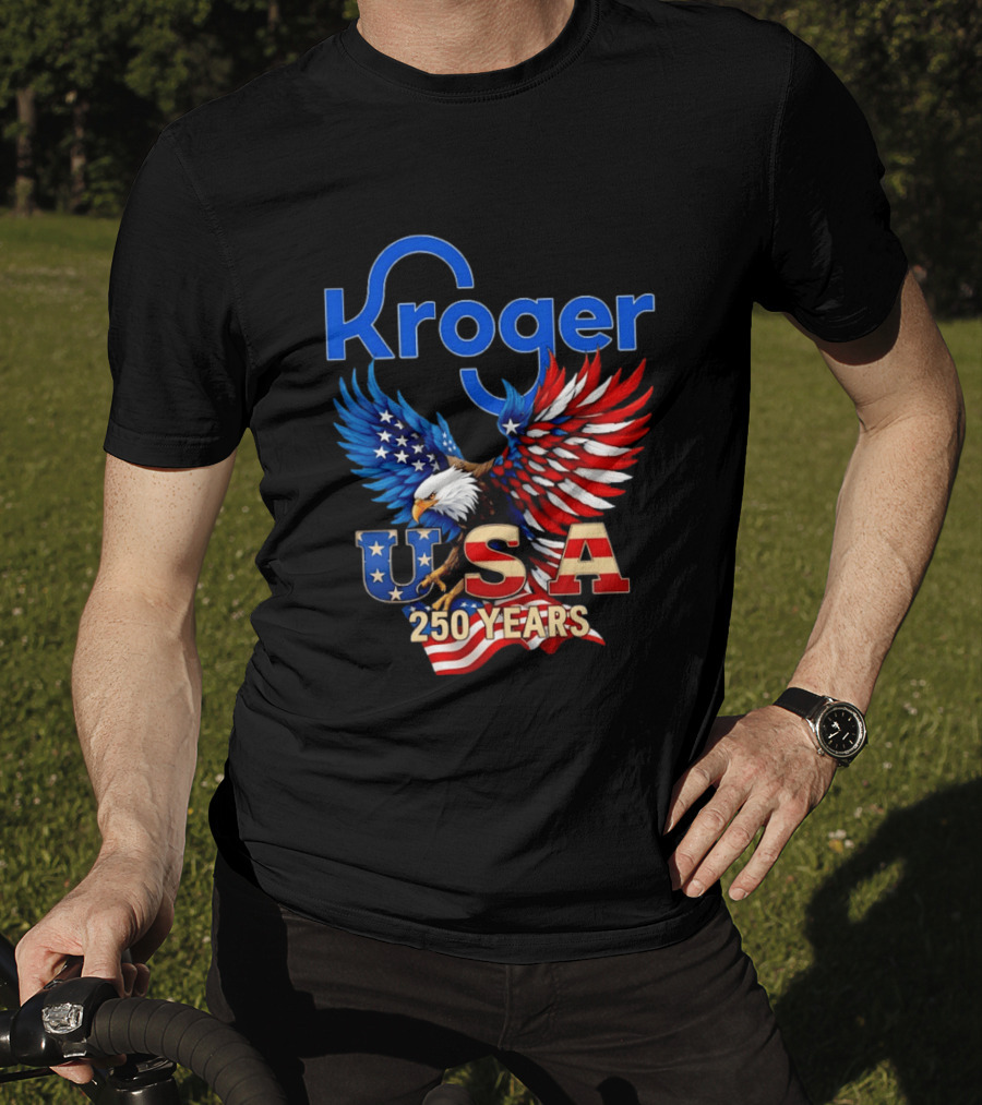 Kroger Eagle USA 250 Years American Flag T-Shirt
