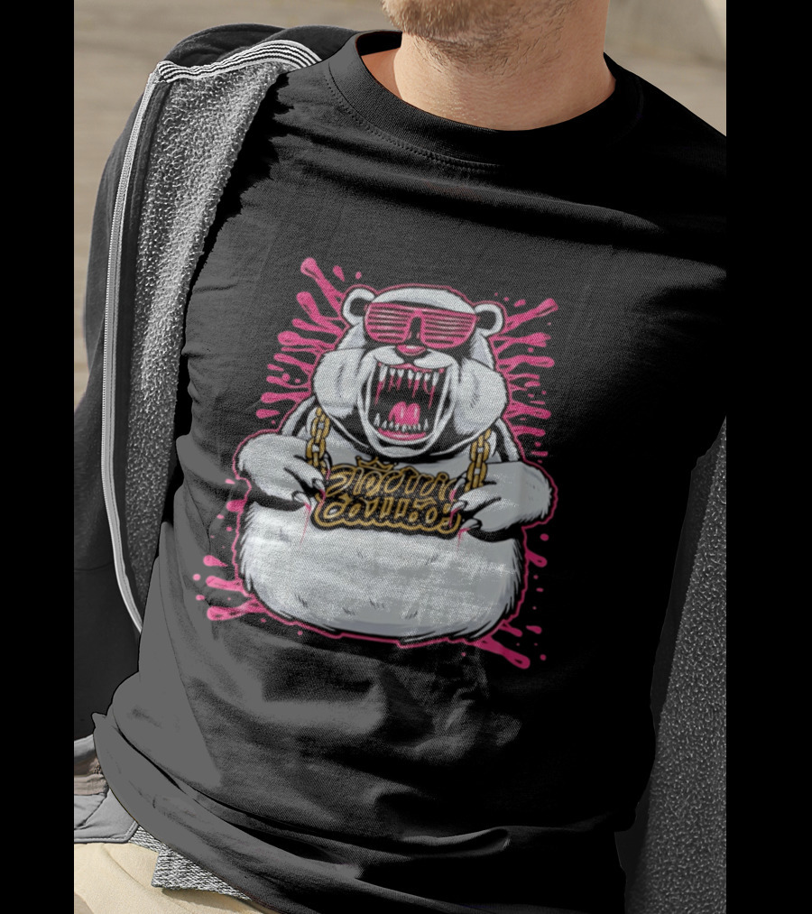 Electric Callboy Band Polar Bear Bling Sunglasses And Gold Chain T-Shirt