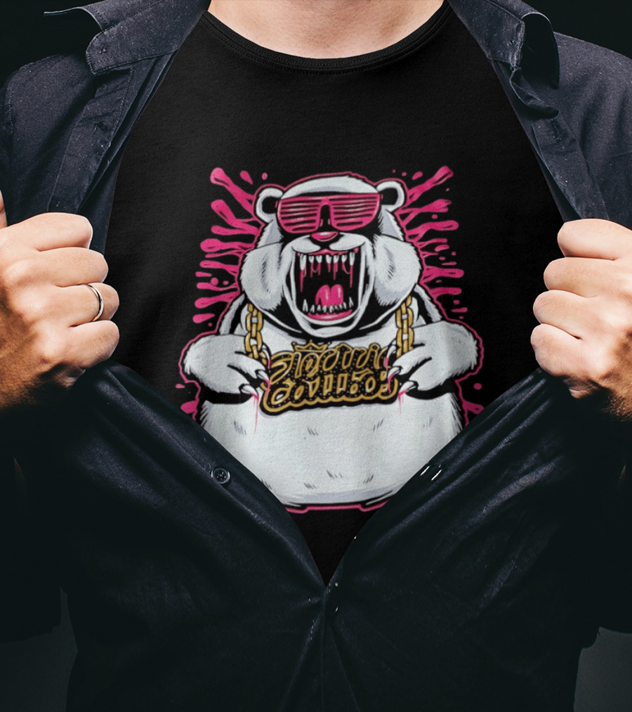 Electric Callboy Band Polar Bear Bling Sunglasses And Gold Chain T-Shirt