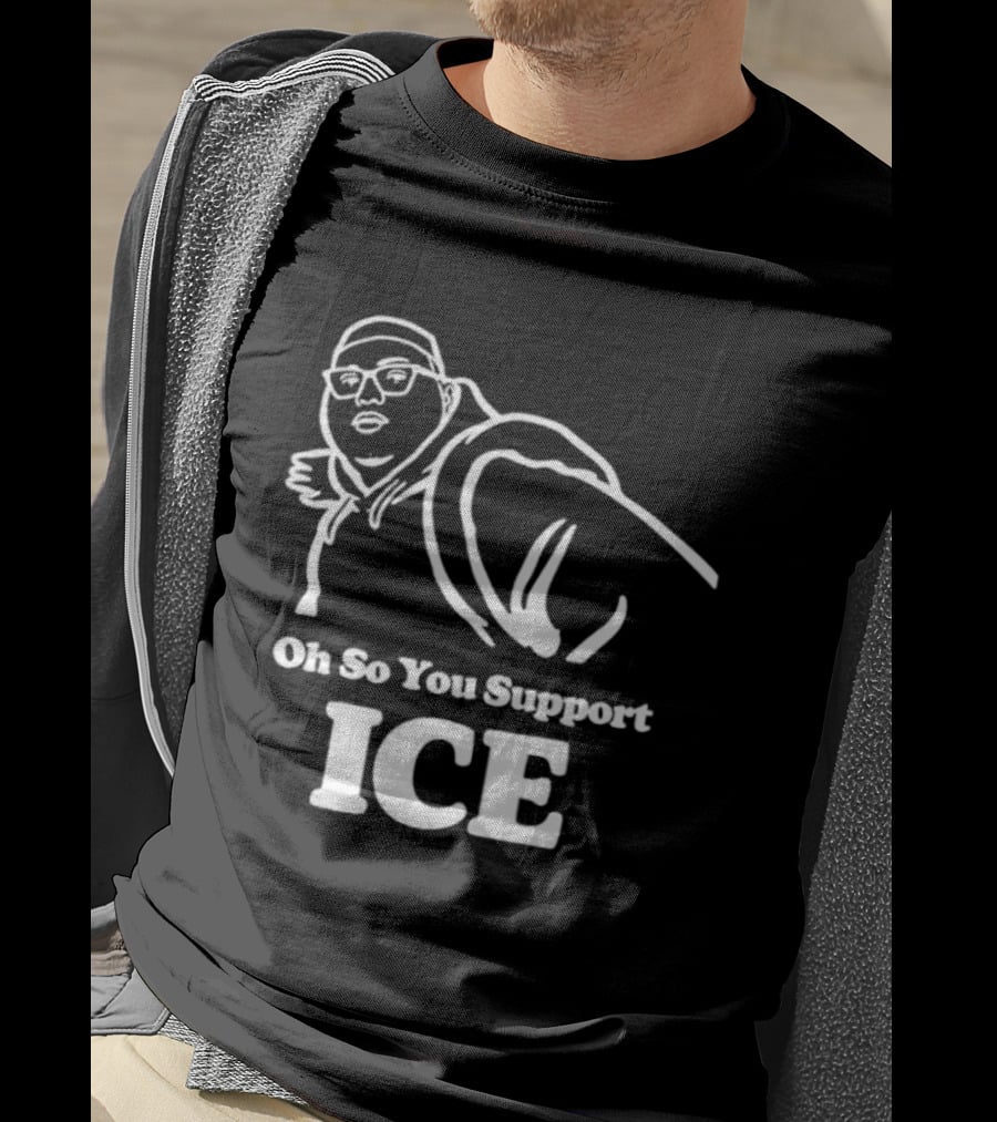 Illinois Punching Nazis Kid Oh So You Support ICE Bold Stencil T-Shirt