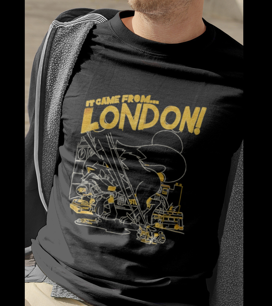 It Came From London Monster Scene With Big Ben T-Shirt
