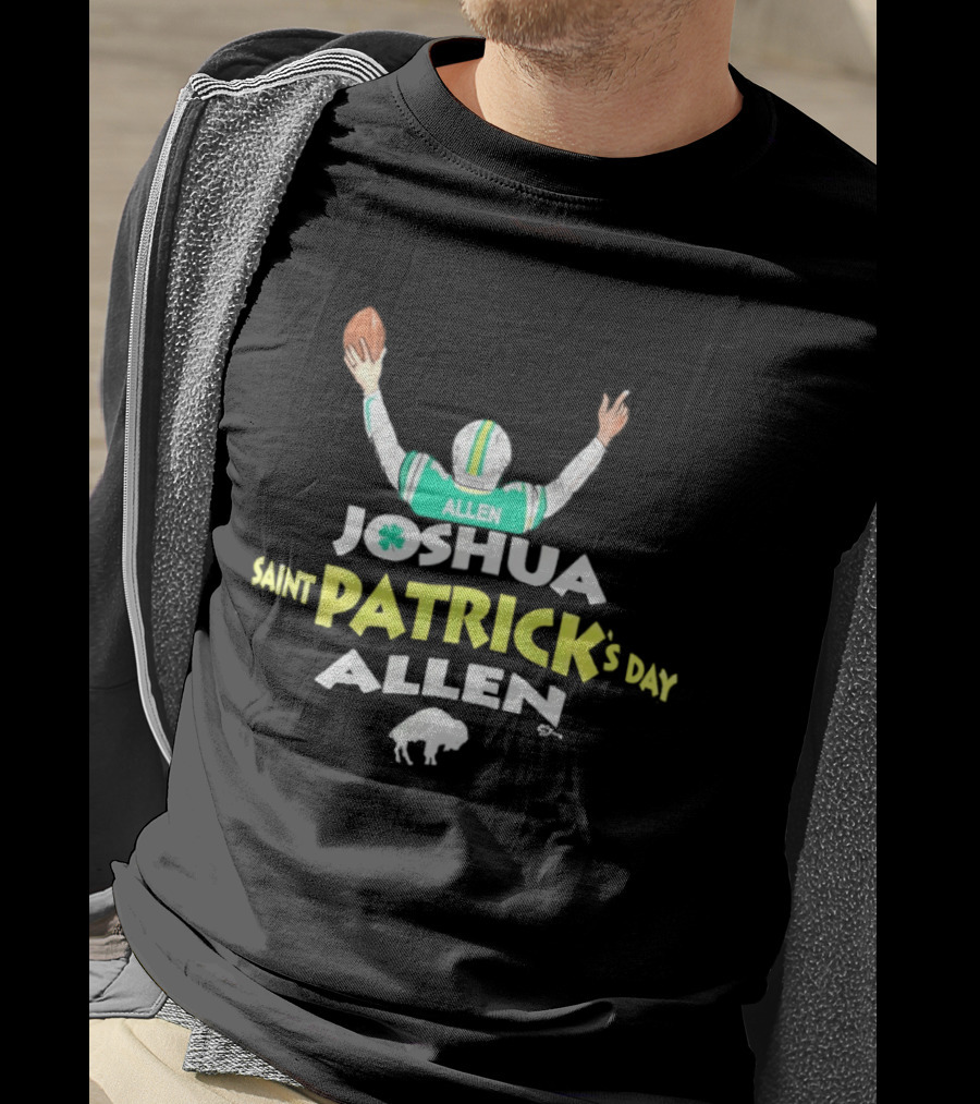 Joshua Saint Patrick's Day Allen Football Celebration With Shamrock And Buffalo T-Shirt