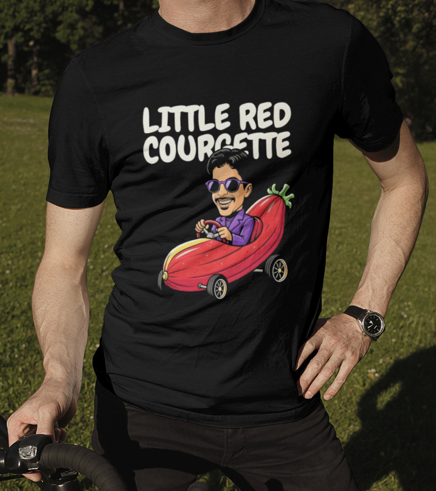 Little Red Courgette Prince Cartoon Funny Car Driving T-Shirt