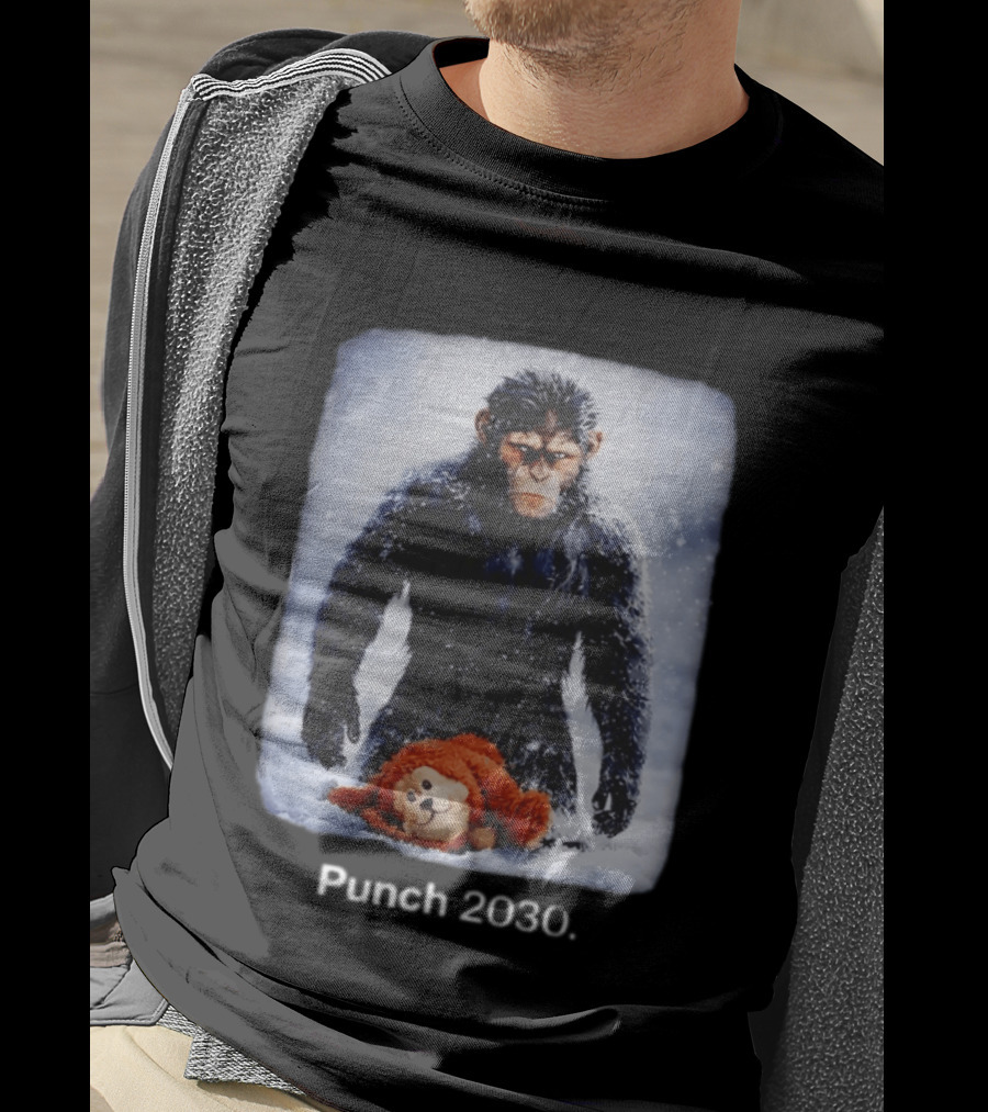 Punch 2030 Ape With Toy Snow Scene T-Shirt