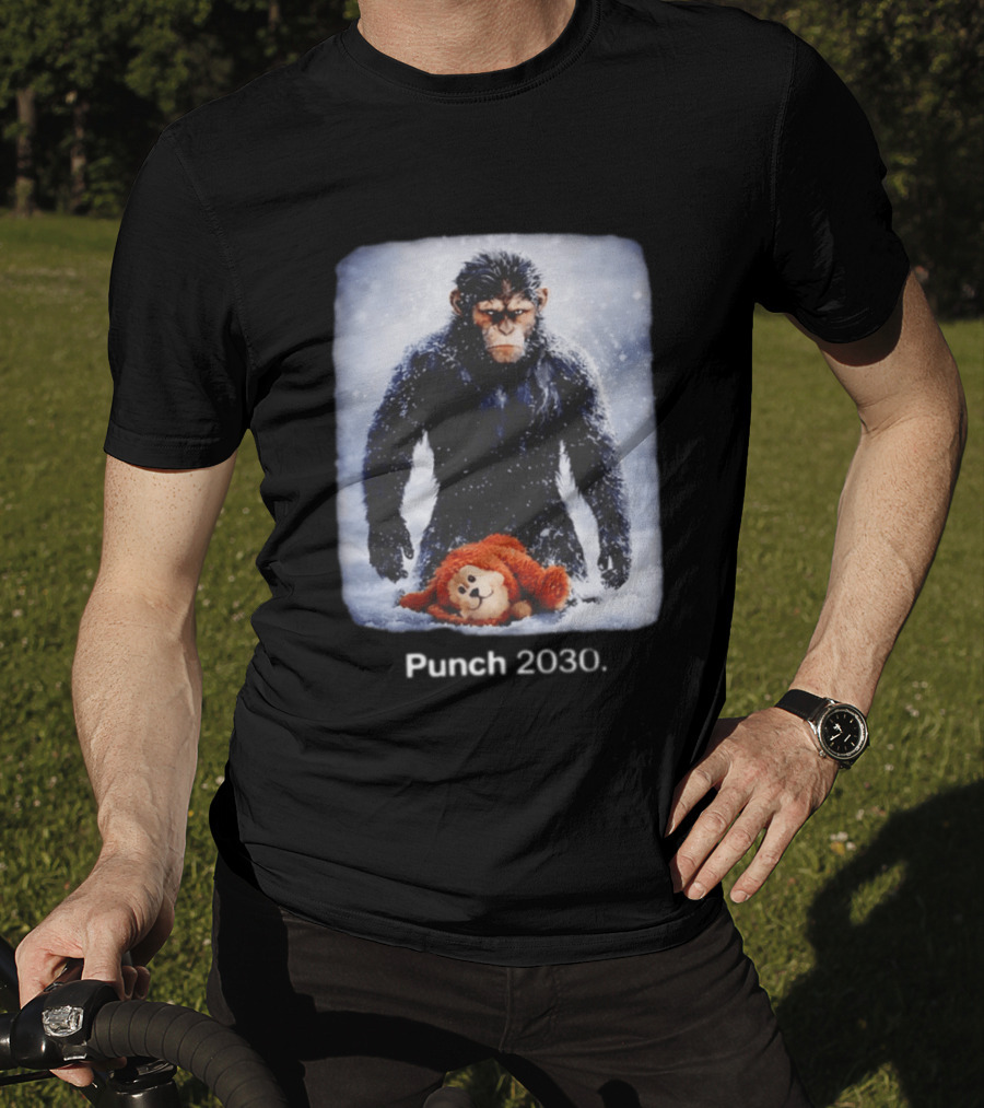 Punch 2030 Ape With Toy Snow Scene T-Shirt