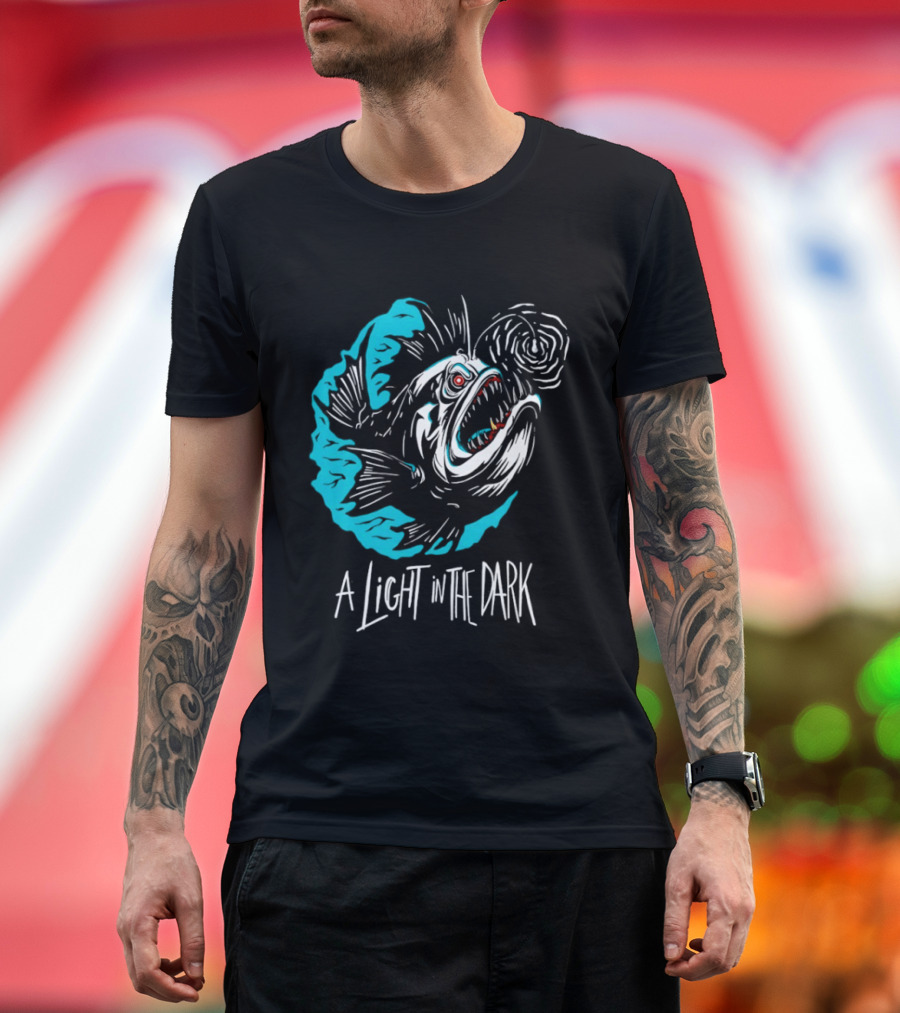 Monster Fish A Light In The Dark Blue Sea T-Shirt