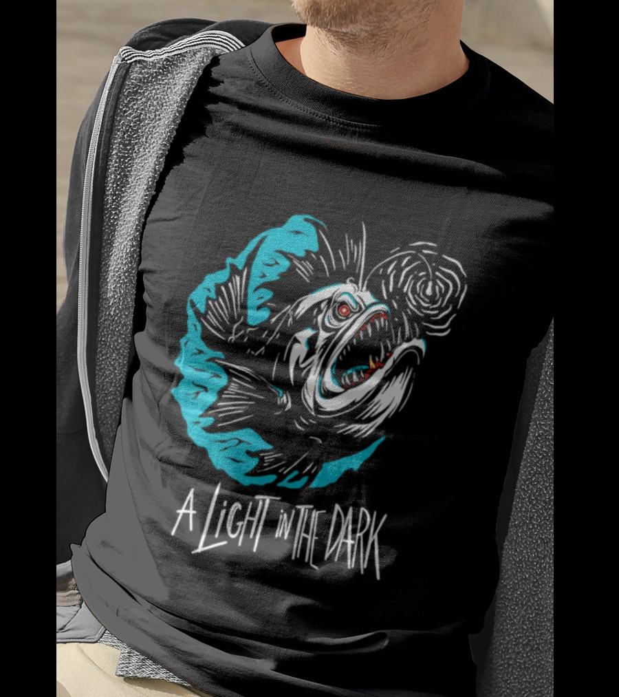 Monster Fish A Light In The Dark Blue Sea T-Shirt