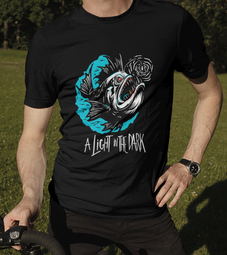 Monster Fish A Light In The Dark Blue Sea T-Shirt