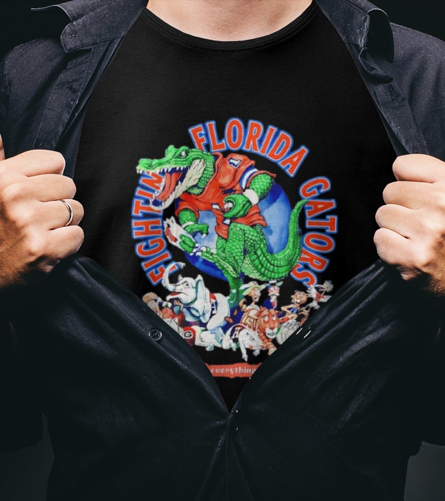 Fighting Florida Gators Crushing Everything In Our Path NCAA Rival Team Mascots T-Shirt