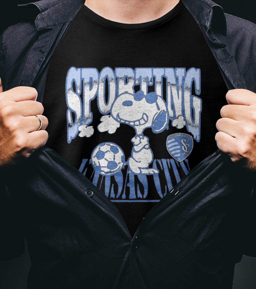 Sporting Kansas City Snoopy Sunglasses Soccer Collaboration T-Shirt